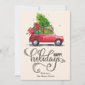 モダン ヴィンテージ レッド カー フラット シーズンカード (正面)