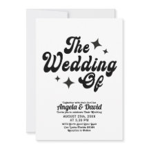 モダン ヴィンテージ レトロ スクリプト 結婚式 黒白