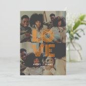 モダン ヴィンテージ レトロ ラブ タイポグラフィー 4 枚の写真 シーズンカード (スタンド正面)