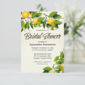 モダン ヴィンテージ レモン フルーツ | ブライダル シャワー 招待状 (スタンド正面)
