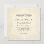 モダン ヴィンテージ レース ティー ステンド ハイドランジアとローズ 招待状 (裏面)