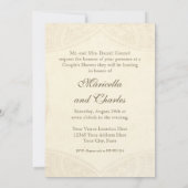 モダン ヴィンテージ レース ティー ステンド ハイドランジアとローズ 招待状 (裏面)