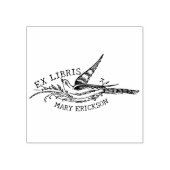 モダン ヴィンテージ 鳥 図書館 Ex Libris 本 ラバースタンプ (インプリント)
