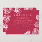 モダン ヴィヴァ マゼンタ ビーチ シー シェル ディレクションズ エンクロージャーカード (正面/裏面)