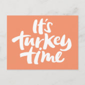 モダン「七面鳥の時間」感謝祭の書道 シーズンポストカード (正面)