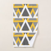 モダン,三角形,マスタードイエロー,白,グレー バスタオルセット (ハンドタオル)