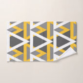 モダン,三角形,マスタードイエロー,白,グレー バスタオルセット (ハンドタオル)