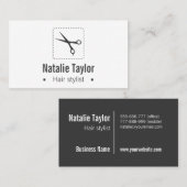 モダン、上品、ミニマリスト、美容師 名刺 (正面/裏面)