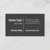 モダン、上品、ミニマリスト、黒、美容師 名刺 (裏面)