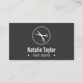 モダン、上品、ミニマリスト、黒、美容師 名刺