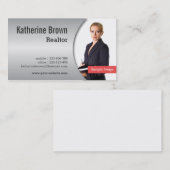 モダン、上品、金属勾配の効果の写真 名刺 (正面/裏面)