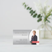 モダン、上品、金属勾配の効果の写真 名刺 (スタンド正面)