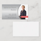 モダン、上品、金属勾配の効果の写真 名刺 (正面/裏面)