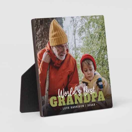 モダン「世界の最高のおじいちゃんカスタム写真 フォトプラーク (正面)