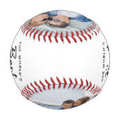 モダン「世界の」ダディ最高のー写真Keepsake Basebal 野球ボール (裏面)