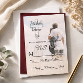 モダン・二人で一つ・カップル写真・結婚式 出欠カード