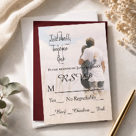 モダン・二人で一つ・カップル写真・結婚式 出欠カード