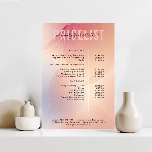 モダン，価格表ポスター ポスター