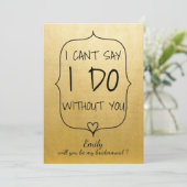 モダン 偽金箔 キュート ハート ブライズメイド 招待状 (スタンド正面)