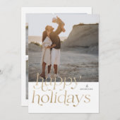 モダン 偽金 ハッピー ホリデー 5 枚の写真 シーズンカード (正面/裏面)