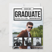 モダン、写真の卒業の発表 案内状 (正面)