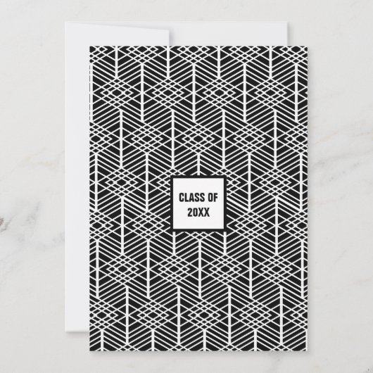 モダン、写真の卒業の発表 案内状 (裏面)