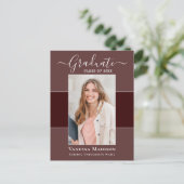 モダン |写真エレガントの卒業発表 ポストカード (スタンド正面)