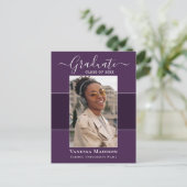 モダン |写真エレガントの卒業発表 ポストカード (スタンド正面)