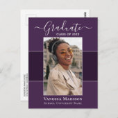 モダン |写真エレガントの卒業発表 ポストカード (正面/裏面)