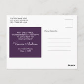 モダン |写真エレガントの卒業発表 ポストカード (裏面)