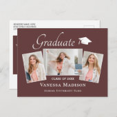 モダン |写真エレガントの卒業発表 ポストカード (正面/裏面)