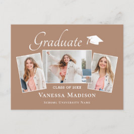 モダン |写真エレガントの卒業発表 ポストカード