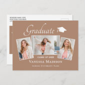 モダン |写真エレガントの卒業発表 ポストカード (正面/裏面)