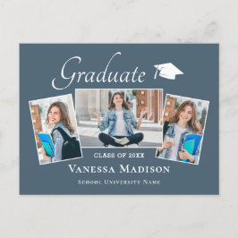 モダン |写真エレガントの卒業発表 ポストカード