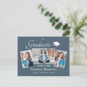 モダン |写真エレガントの卒業発表 ポストカード (スタンド正面)