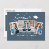 モダン |写真エレガントの卒業発表 ポストカード (正面/裏面)