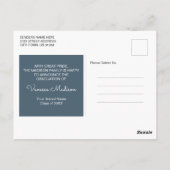 モダン |写真エレガントの卒業発表 ポストカード (裏面)