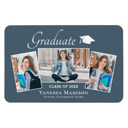 モダン |写真エレガントの3つの発表 マグネット (横)