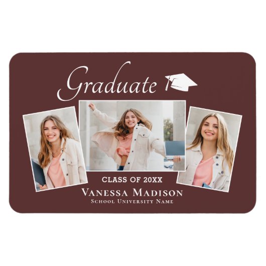 モダン |写真エレガントの3つの発表 マグネット (横)