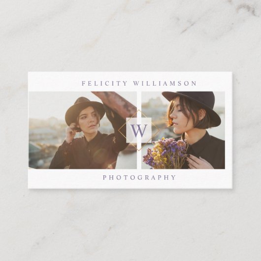 モダン&写真ミニマル2フォトモノグラム 名刺 (正面)