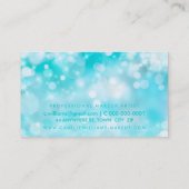 モダン《写真》ぼけ味お洒落鮮鮮アクアブルー 名刺 (裏面)