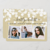 モダン《写真》ぼけ味ライト3写真卒業 案内状 (正面/裏面)