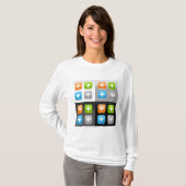 モダン 加算 数学記号 光沢 アイコン Tシャツ (正面フル)