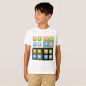 モダン 加算 数学記号 光沢 アイコン Tシャツ (正面フル)