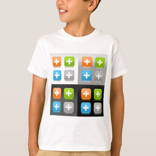 モダン 加算 数学記号 光沢 アイコン Tシャツ (正面)