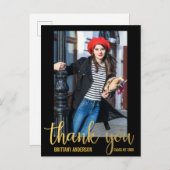 モダン 卒業 ありがとう ゴールド (裏面空白) ポストカード (正面/裏面)