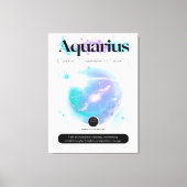 モダン〔占星術の〕十二宮図サインアクエリアス引用文エアエレメント キャンバスプリント (正面)