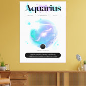 モダン〔占星術の〕十二宮図サインアクエリアス引用文エアエレメント キャンバスプリント (インサイチュ (リビング))