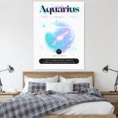 モダン〔占星術の〕十二宮図サインアクエリアス引用文エアエレメント キャンバスプリント (インサイチュ (寝室))