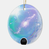 モダン〔占星術の〕十二宮図サインアクエリアス引用文エアエレメント セラミックオーナメント (左)